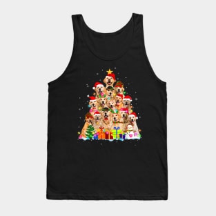 Christmas Pajama Golden Retrievers Tree Xmas Gift Dog Lover Shirt Tank Top